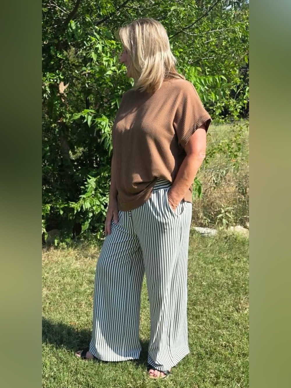 Acelitt Women Casual Wide Leg Pants with Pockets